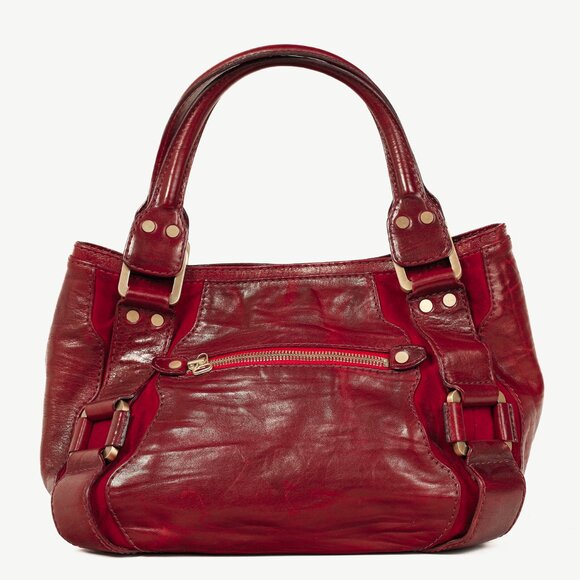 Jimmy Choo Mahala Red Slouchy Leather & Suede Shoulder Bag - Picture 4 of 13
